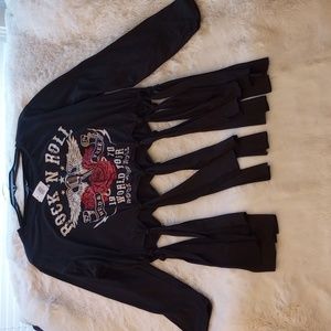 A Cut and Tie, Rock & Roll, Wild and Free, long sleeve t-shirt